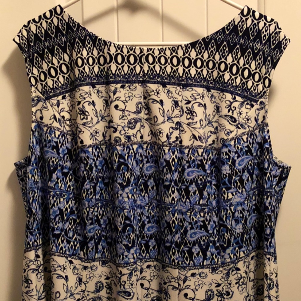 NWT Blue and Cream A Line Dress